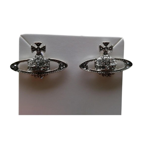 Rhinestone Orb Earrings - Picture 2 of 4